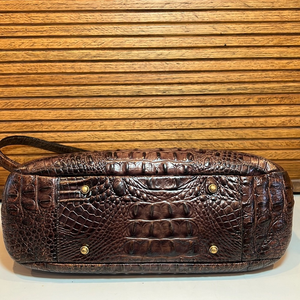 Brahmin Colette Melbourne croc embossed leather in pecan brown shoulder bag - Picture 11 of 17